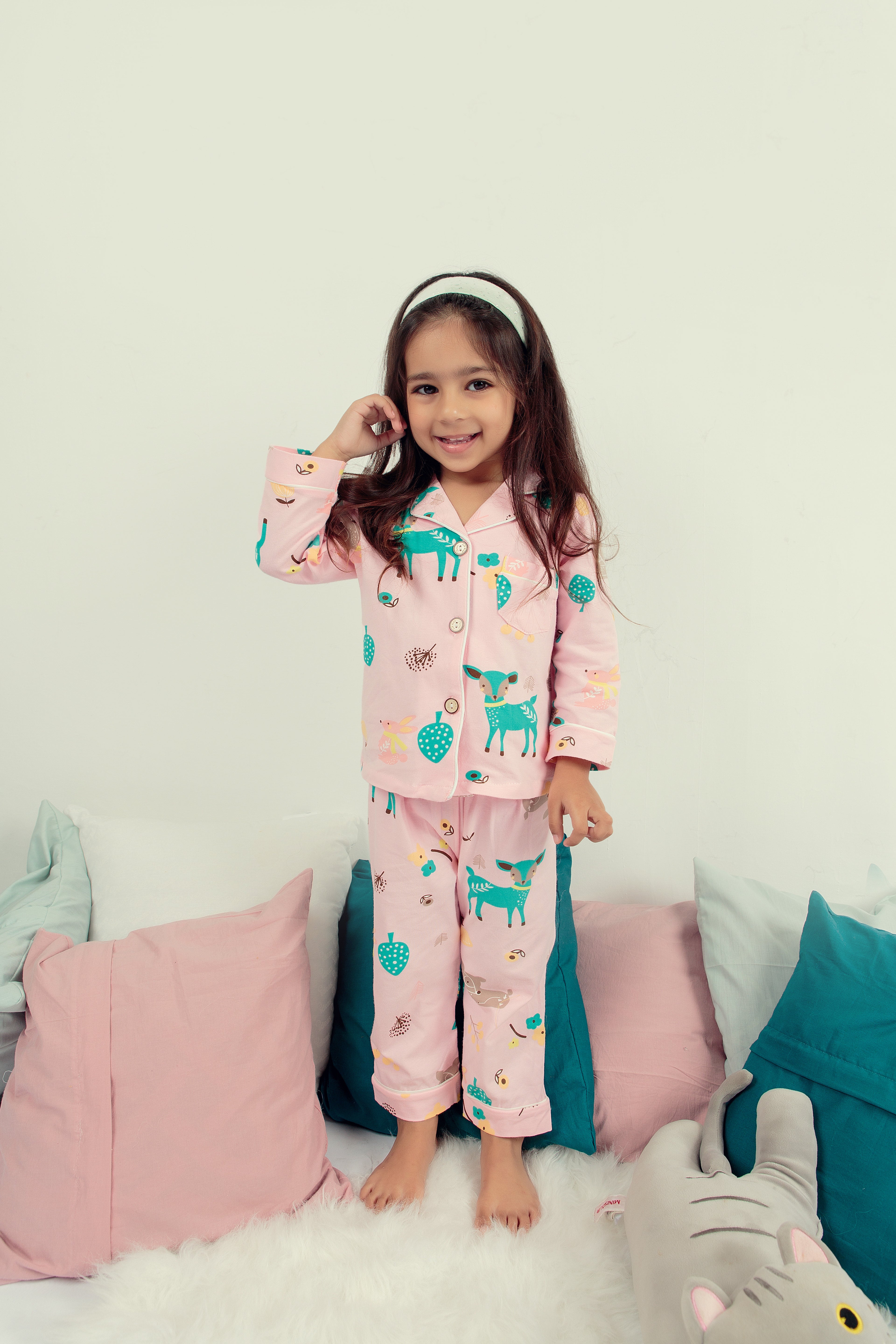 Baby pink printed Nightsuit