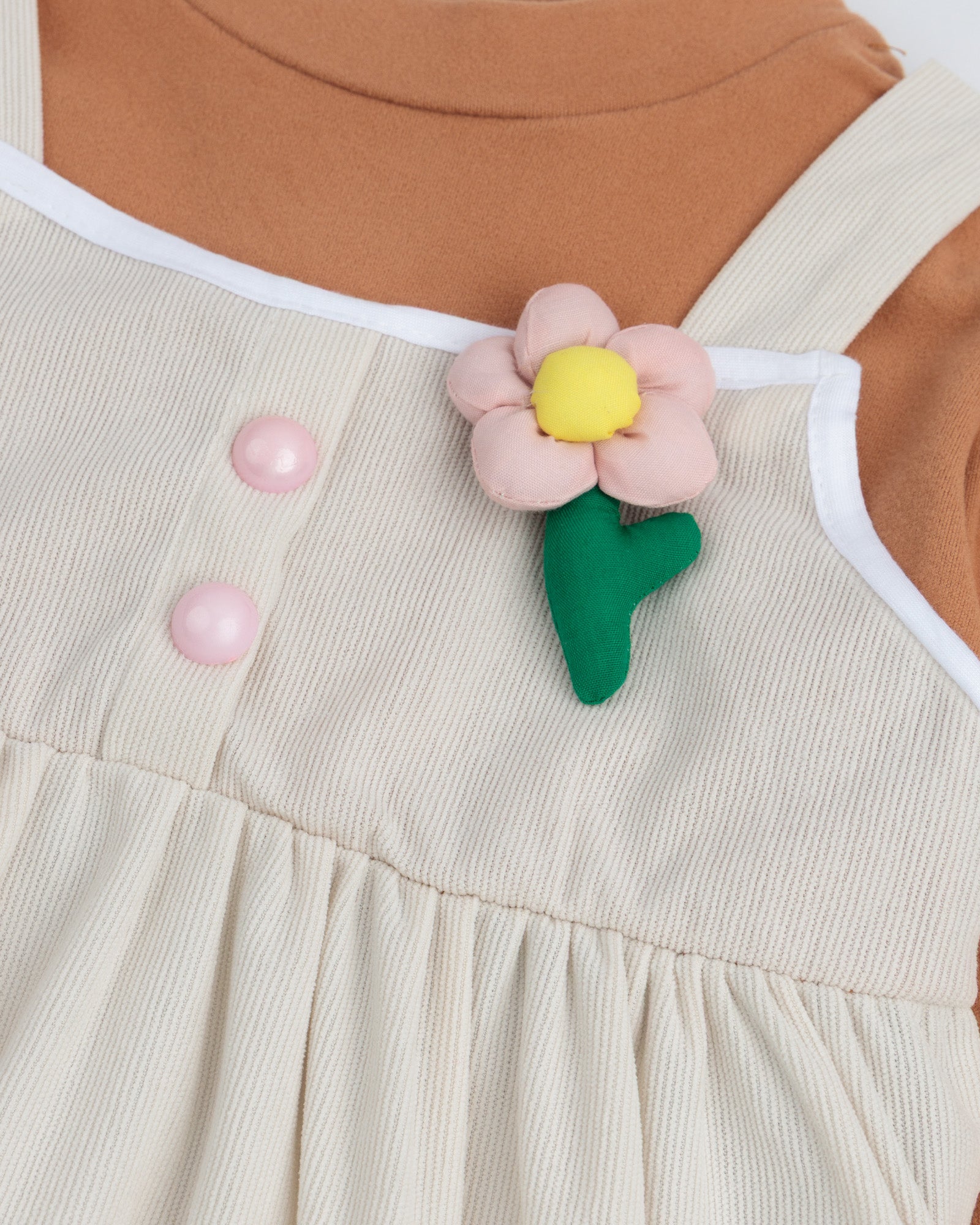 Cream Blossom Pinafore Dress