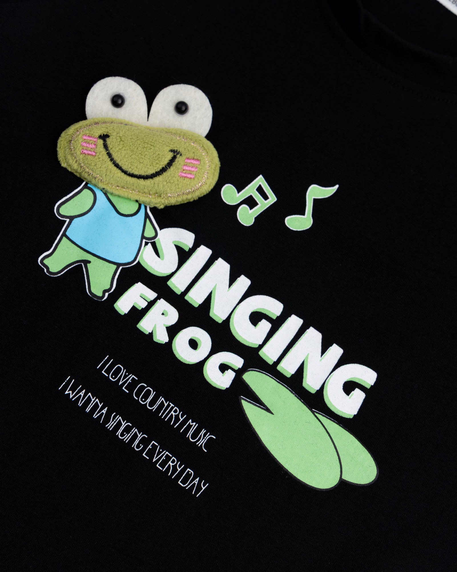 Happy Frog Summer Set – Tee & Denim Shorts