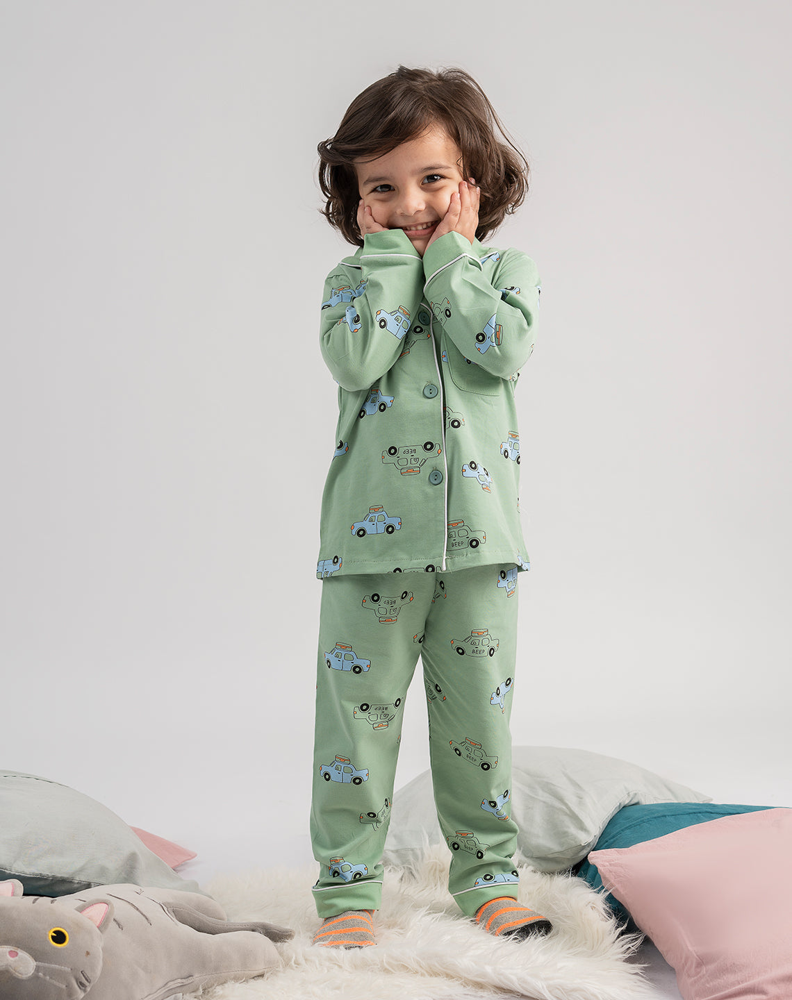 Green Taxi Printed Nightsuit