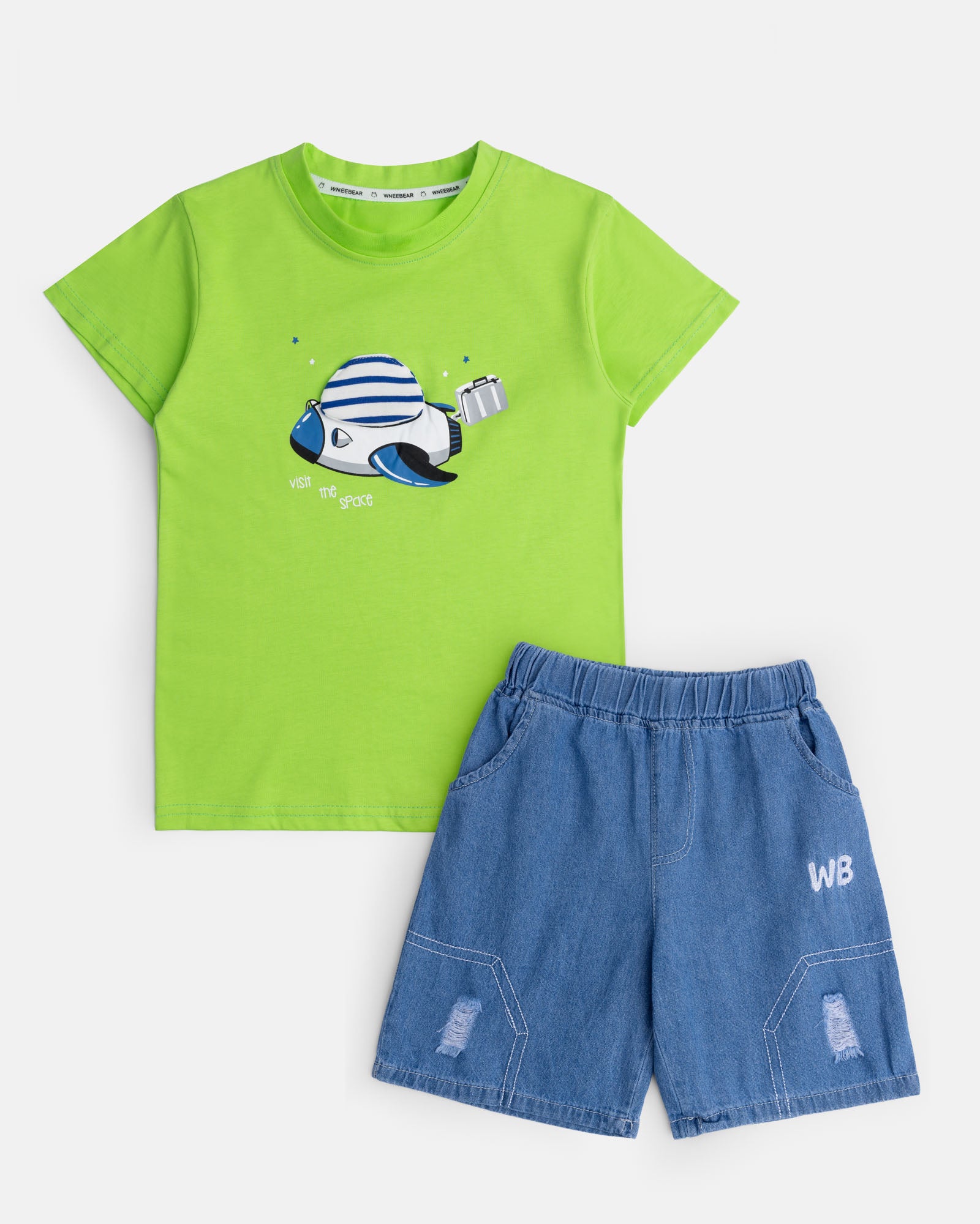 Space Explorer T-Shirt & Denim Shorts Set