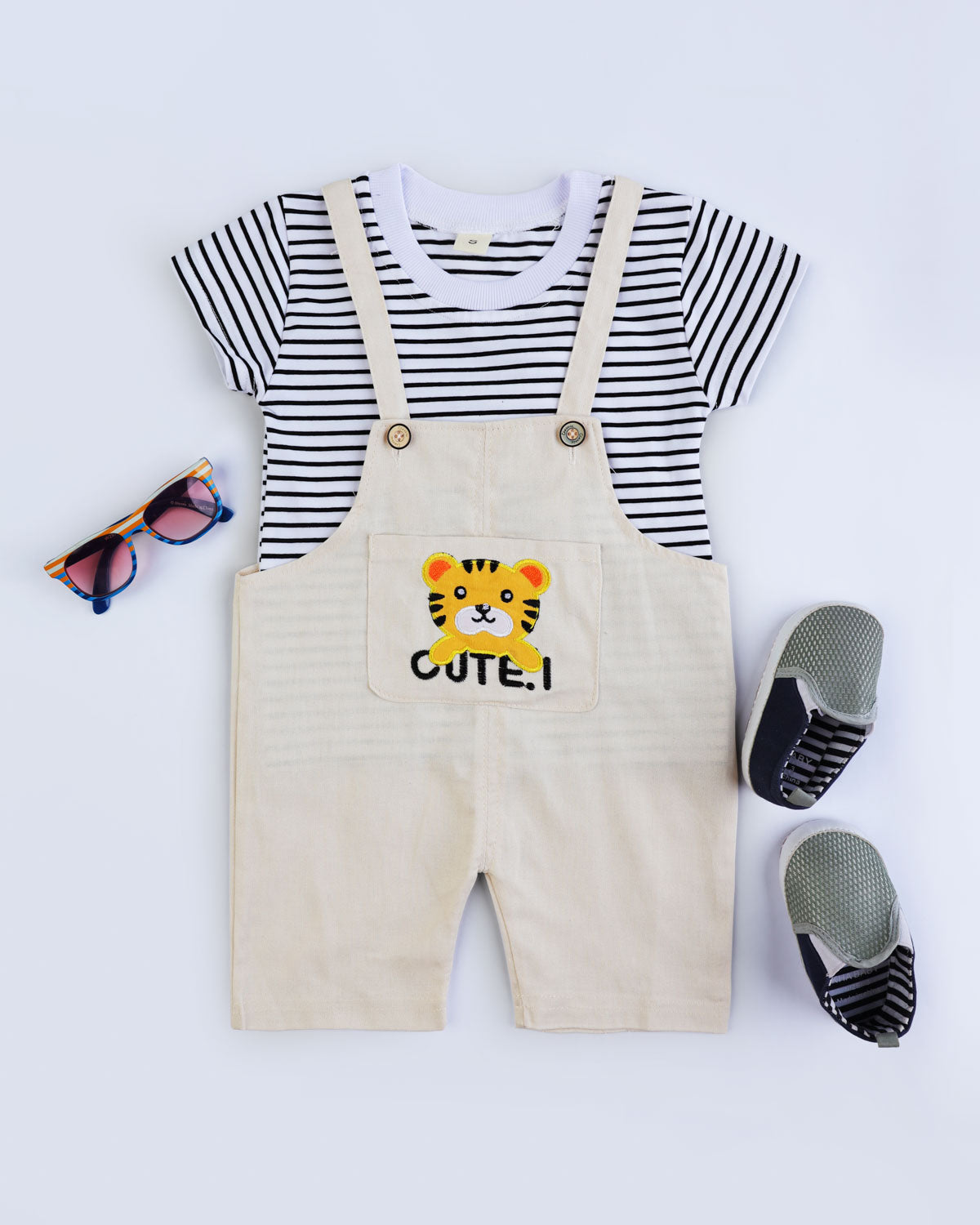 Lion Embroidered - 2 piece Dungaree set