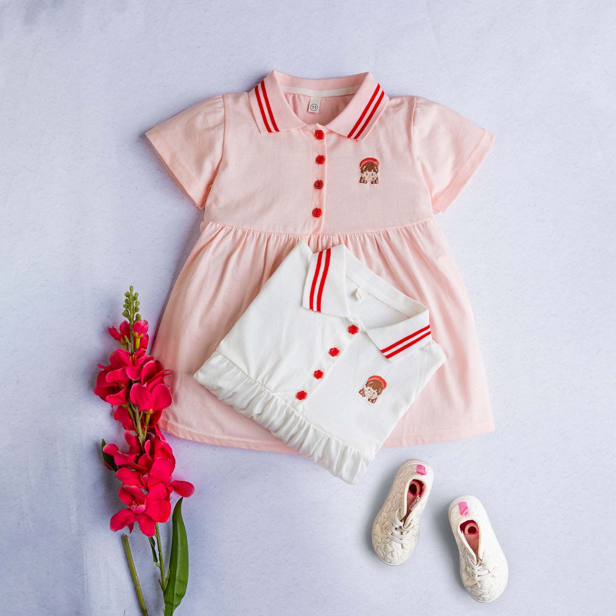 Embroidered Polo Dress