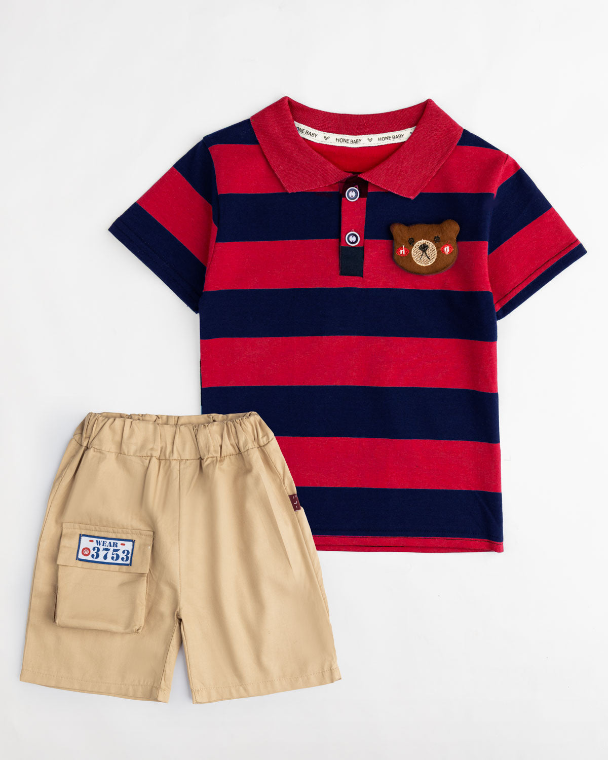 Red Bear Embroidered Set