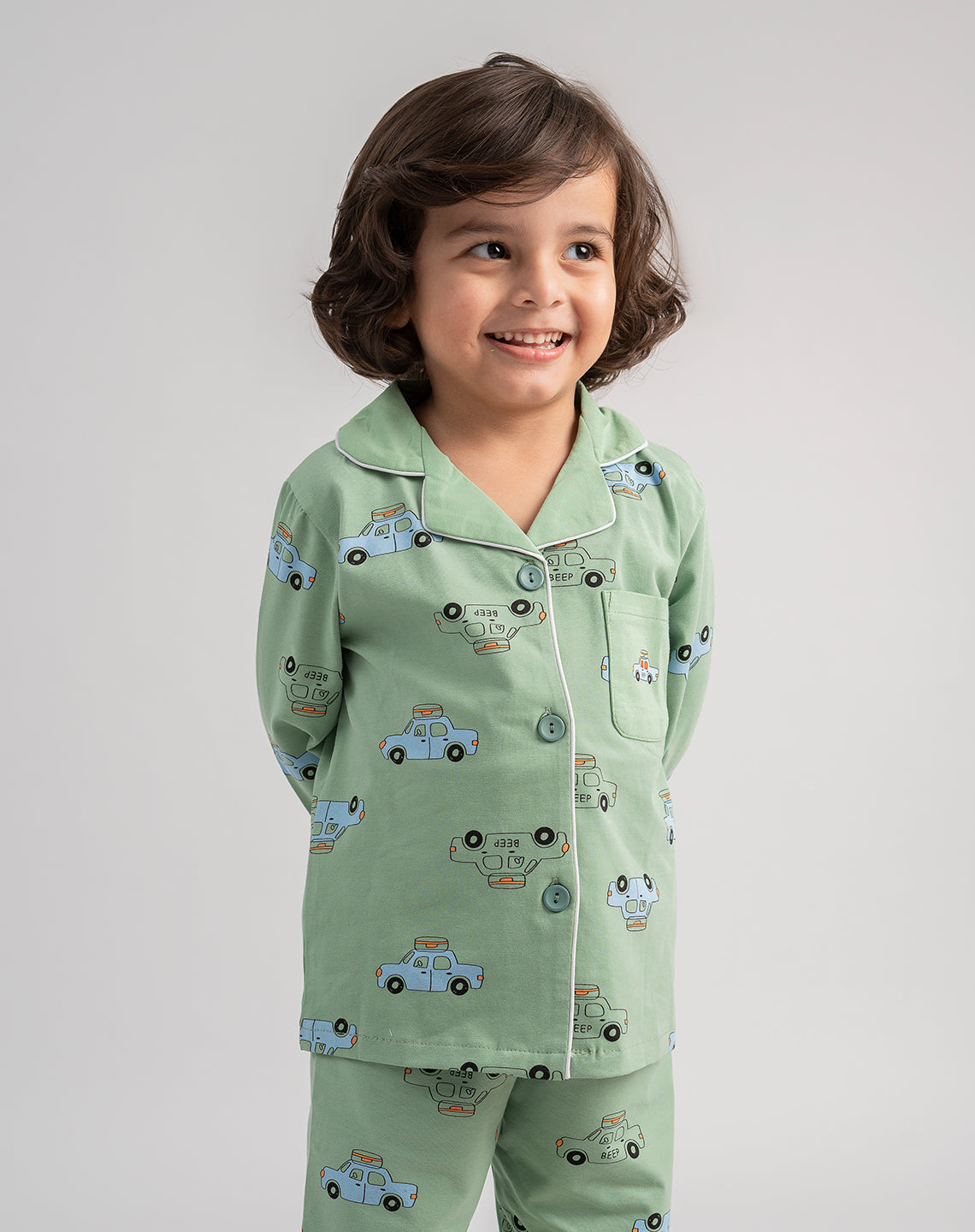 Green Taxi Printed Nightsuit