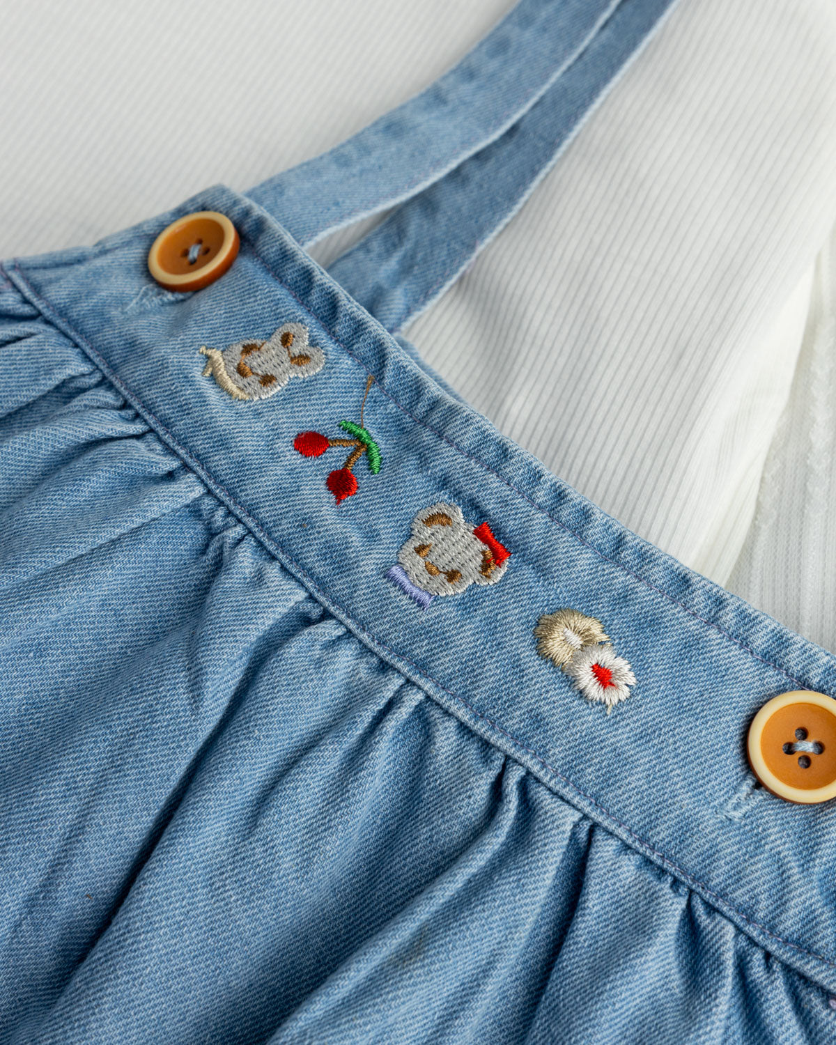 Denim Embroidered Dress- 2piece