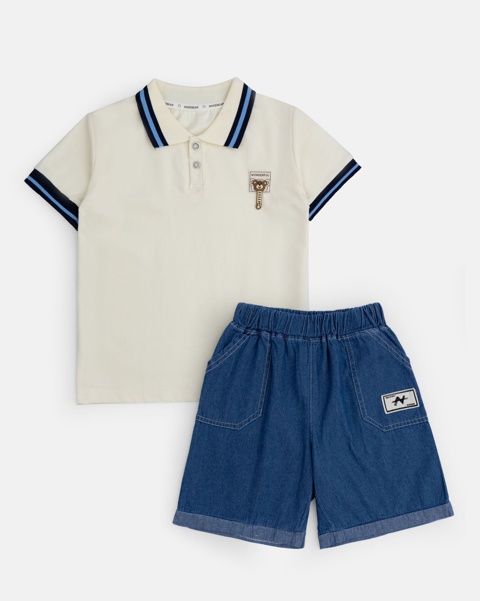 Teddy Key Polo & Jeans Shorts