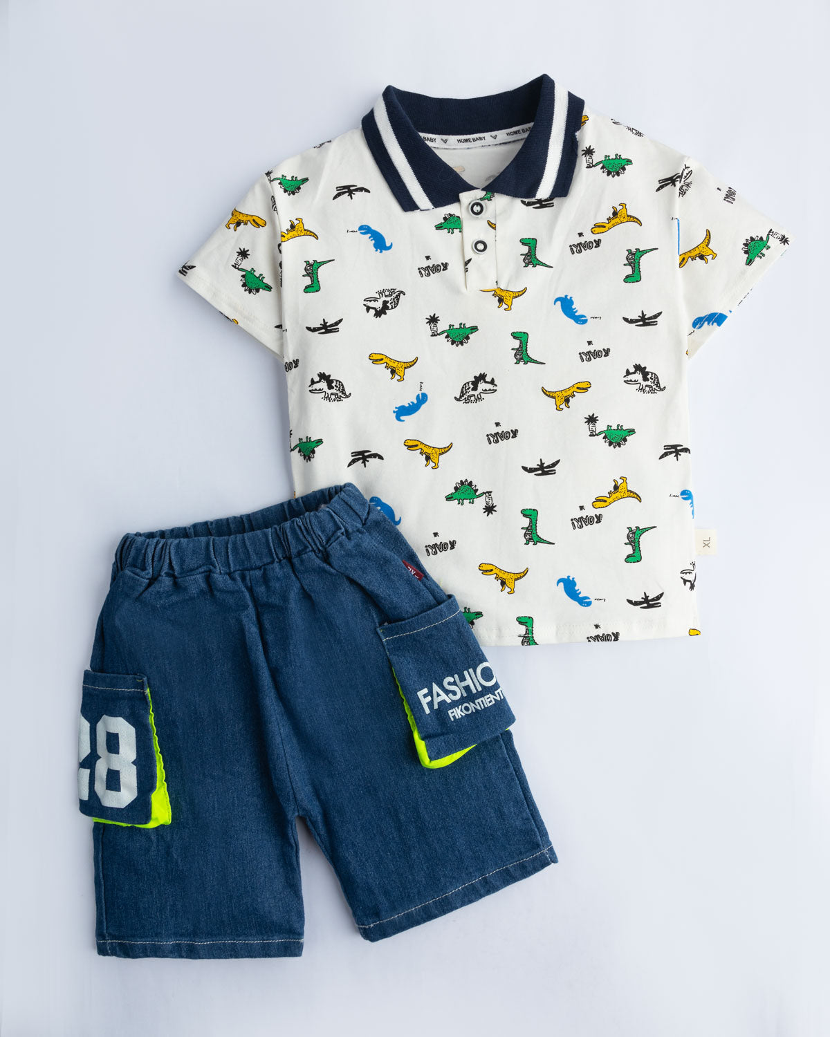 White Dinosaur 2 piece set