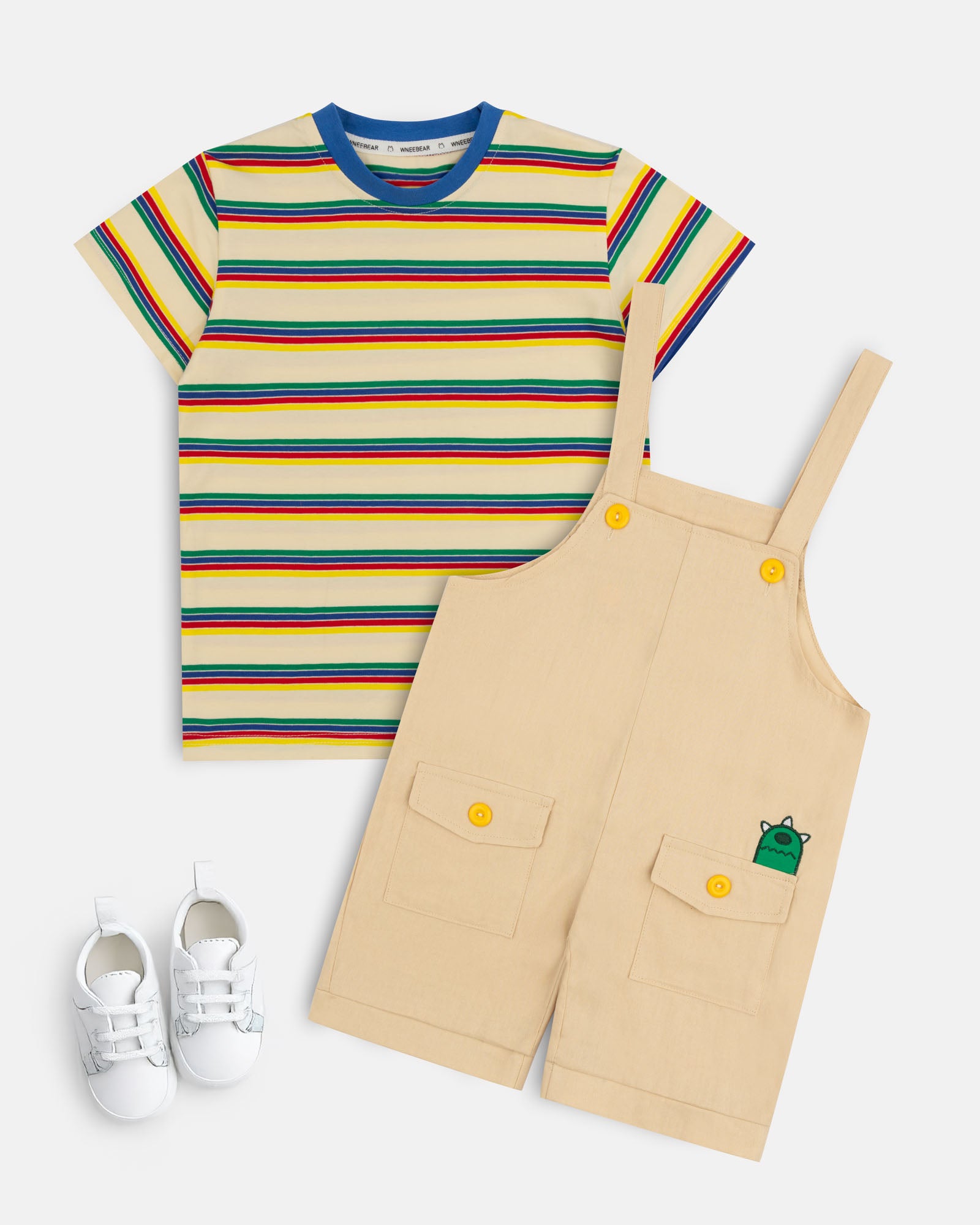 Unisex beige Dungaree