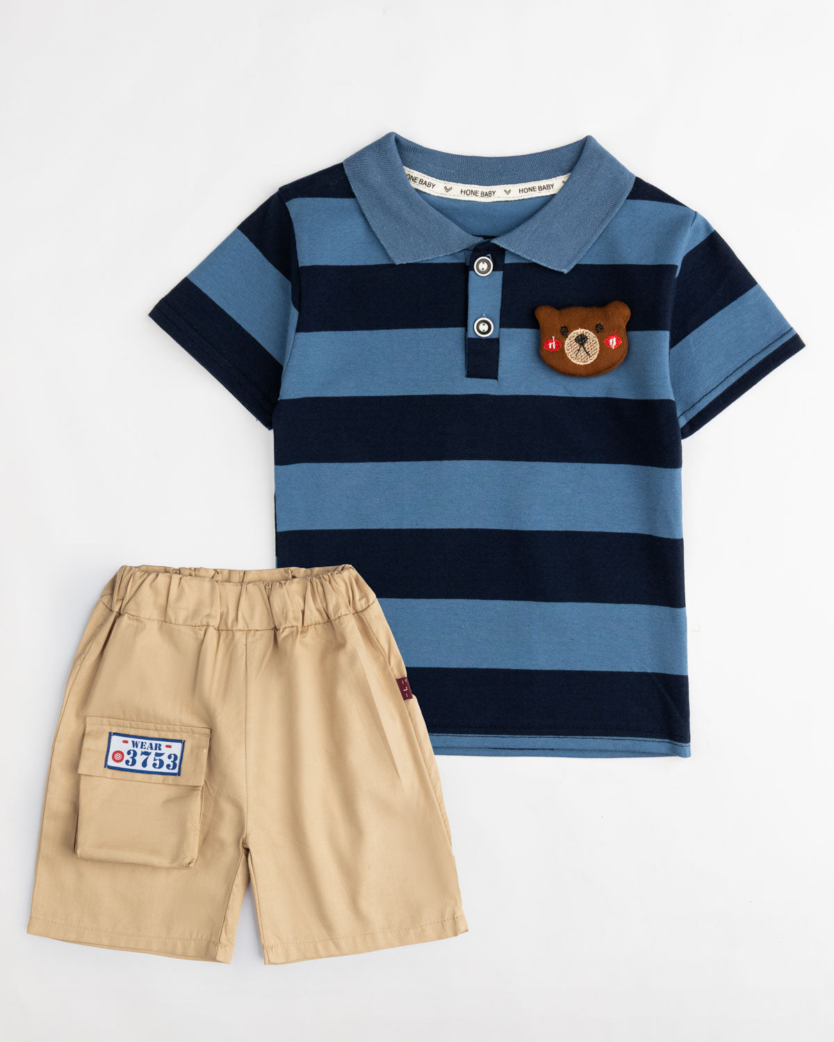 Blue Bear Embroidered Set