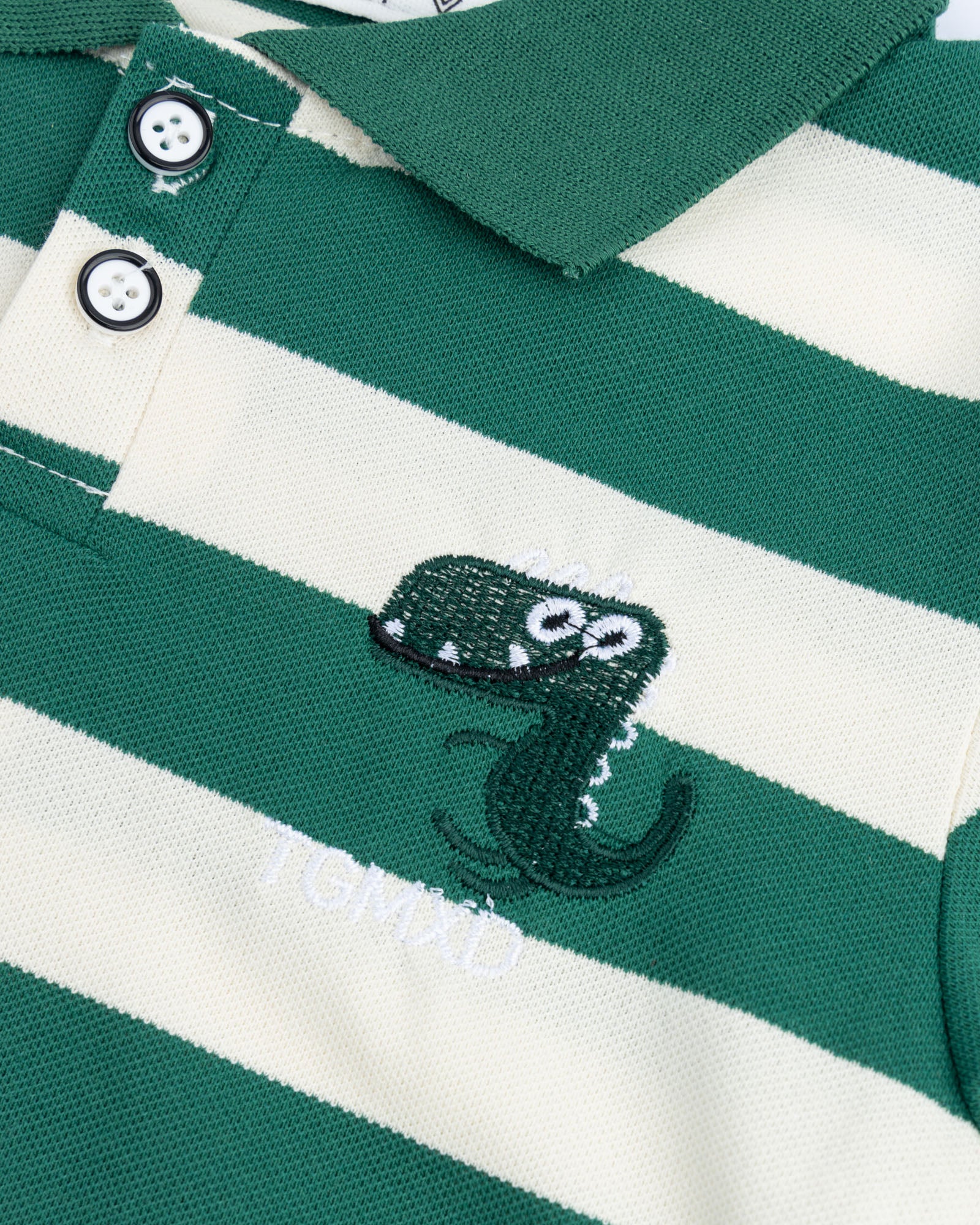 Green Striped Polo Set