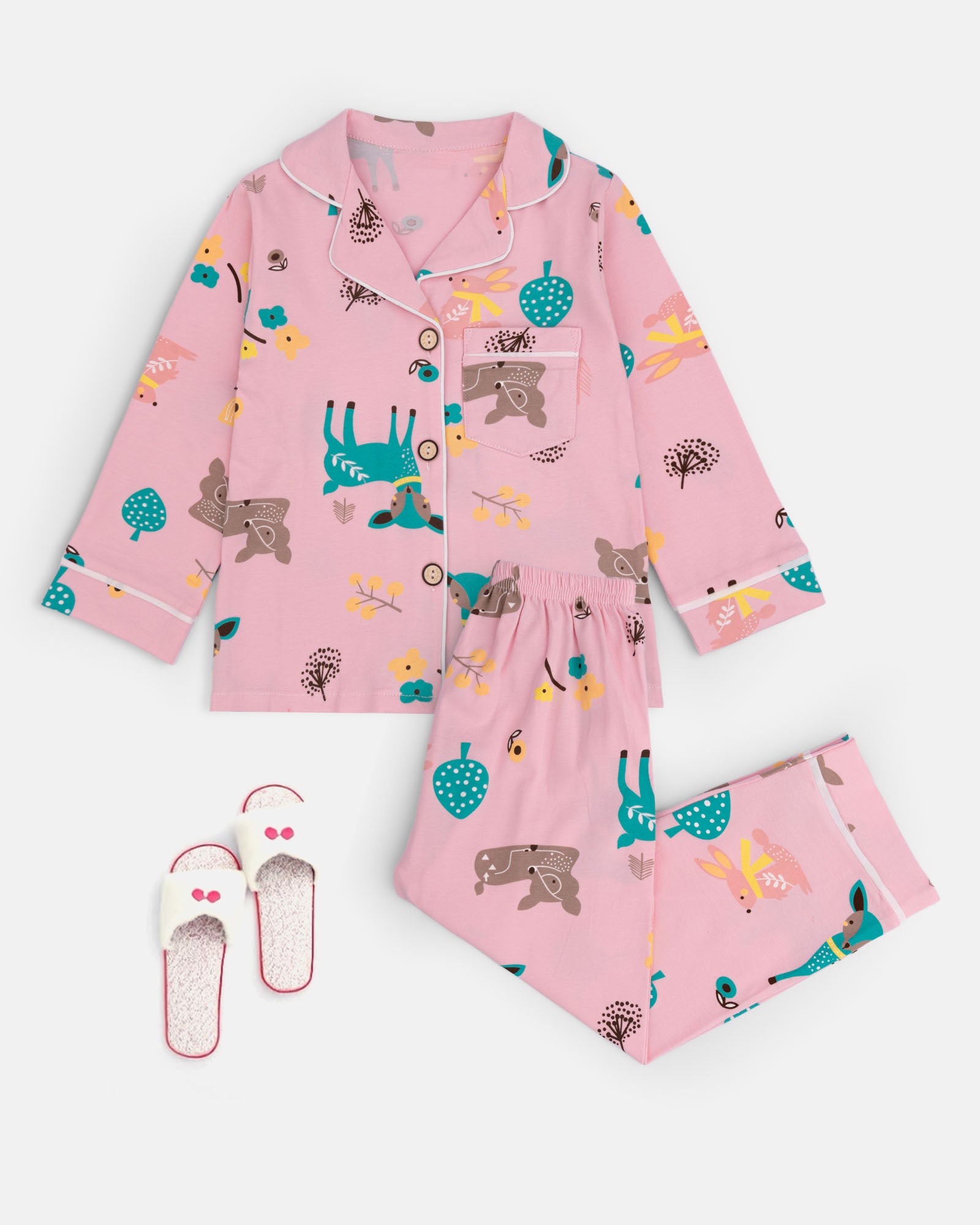 Baby pink printed Nightsuit