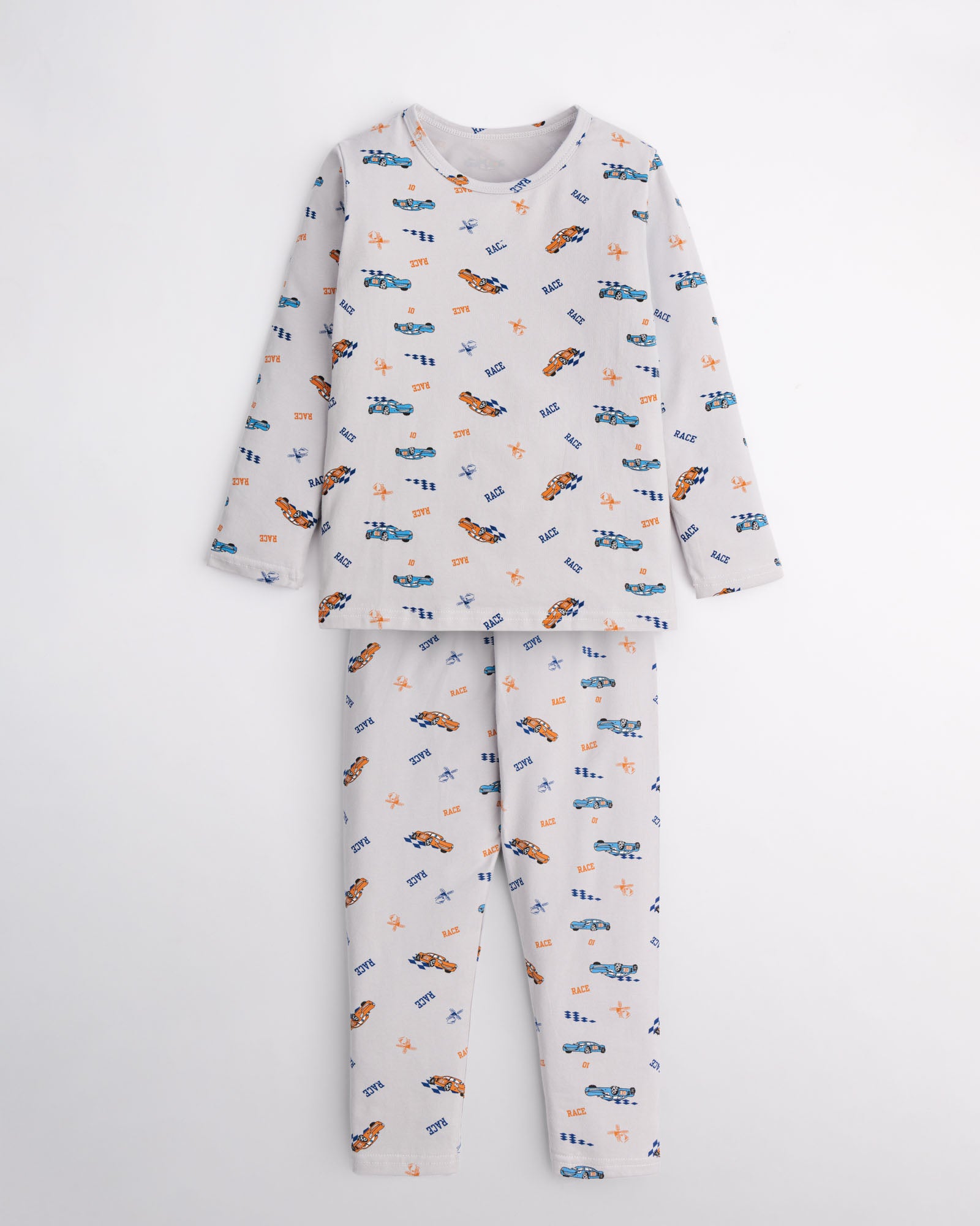 Grey race car printed pajama set