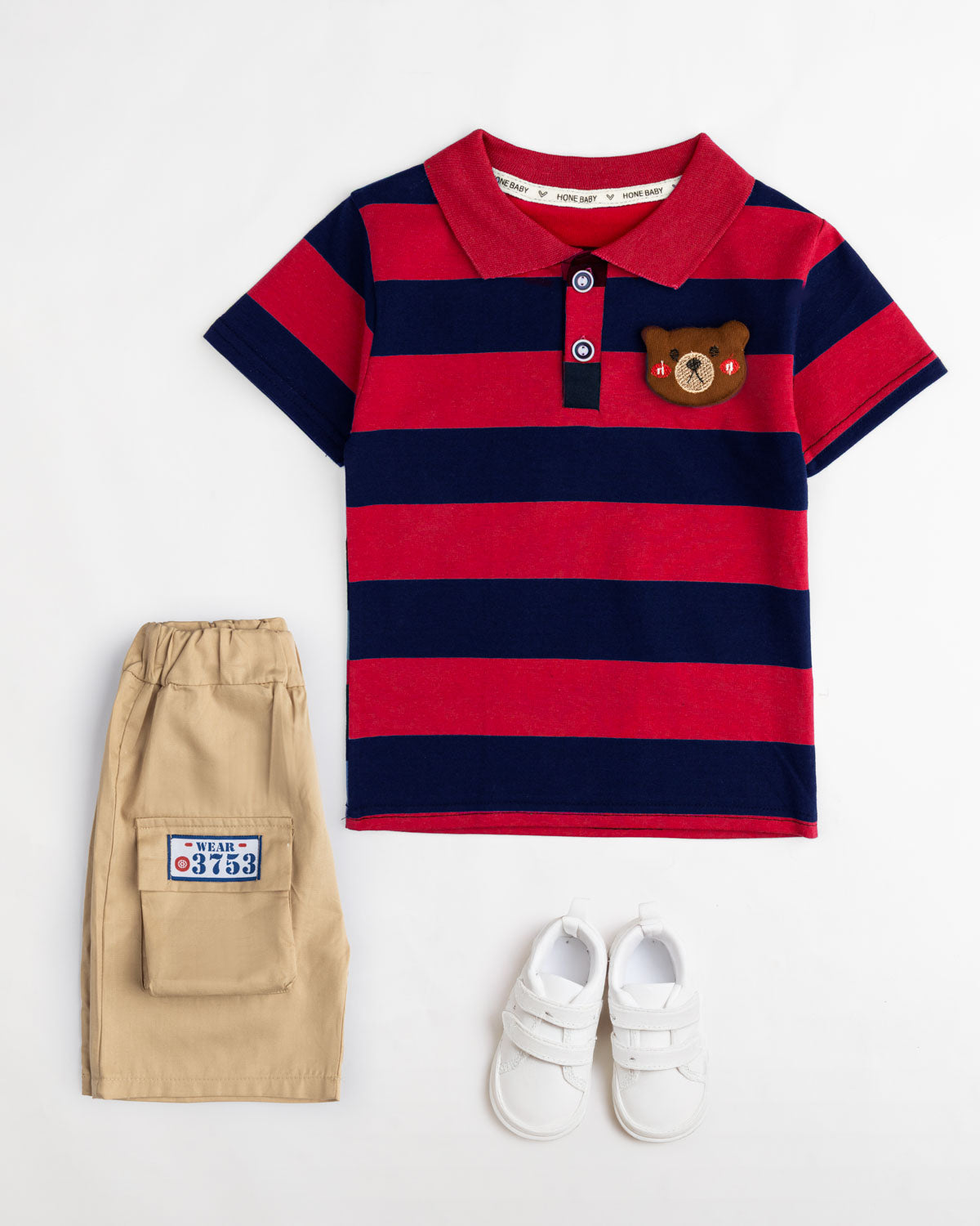 Red Bear Embroidered Set