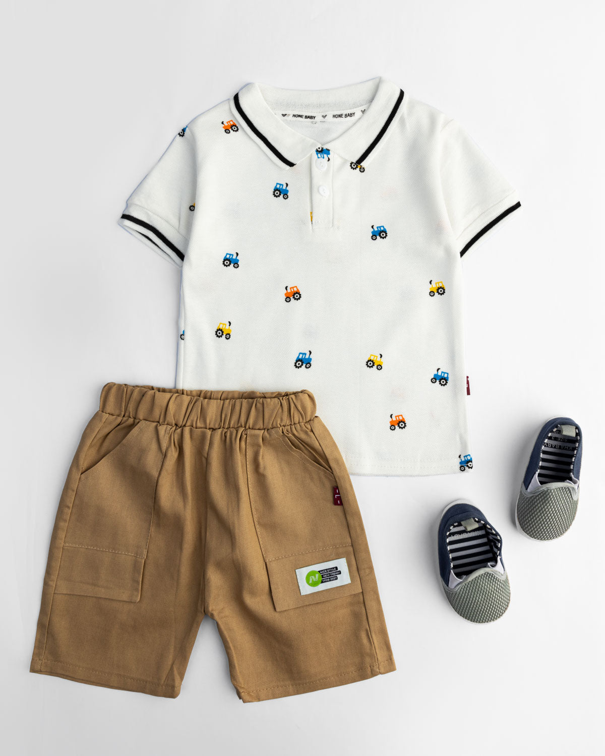 Car Embroidered polo- 2 piece set