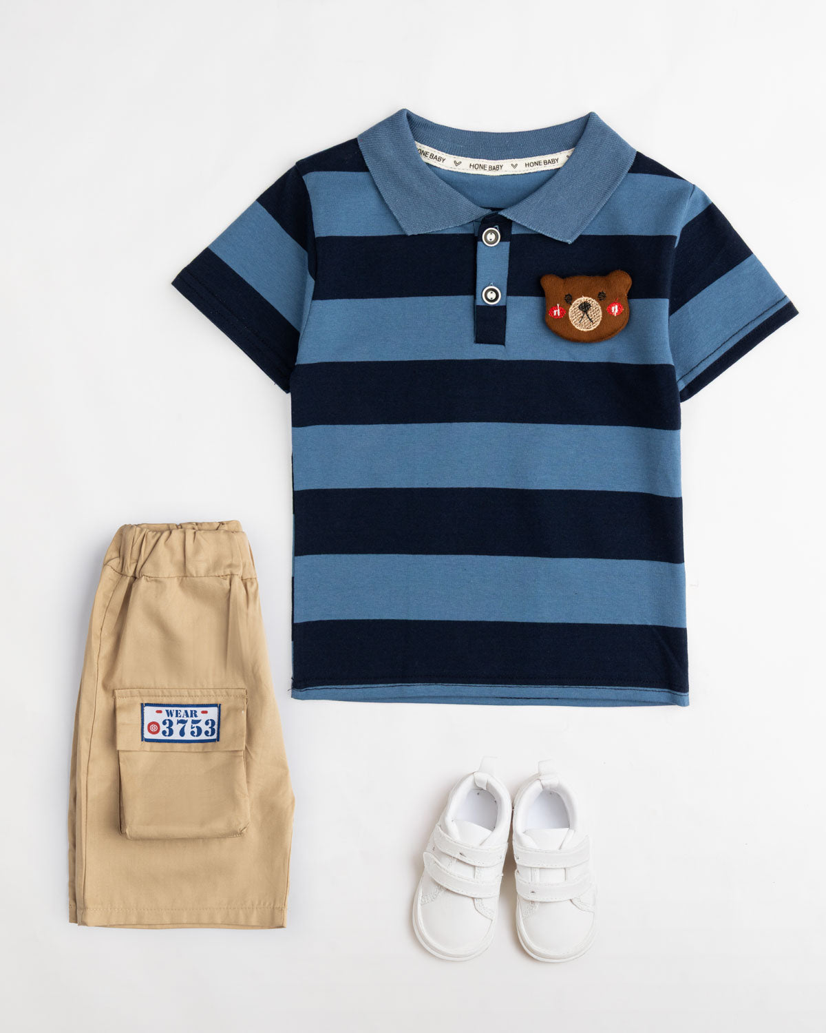 Blue Bear Embroidered Set