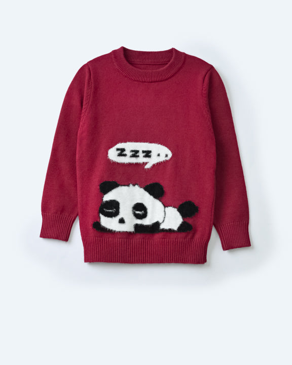 MAROON PANDA SWEATER