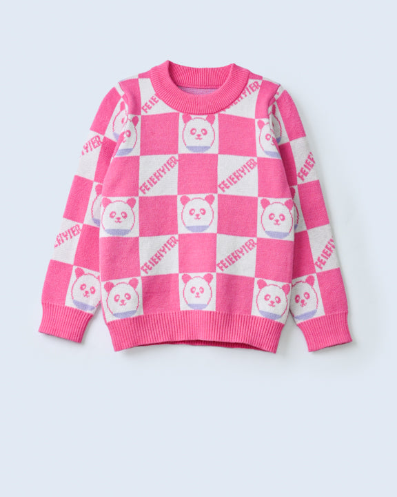 CHECKERED PANDA SWEATER