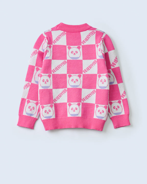 CHECKERED PANDA SWEATER