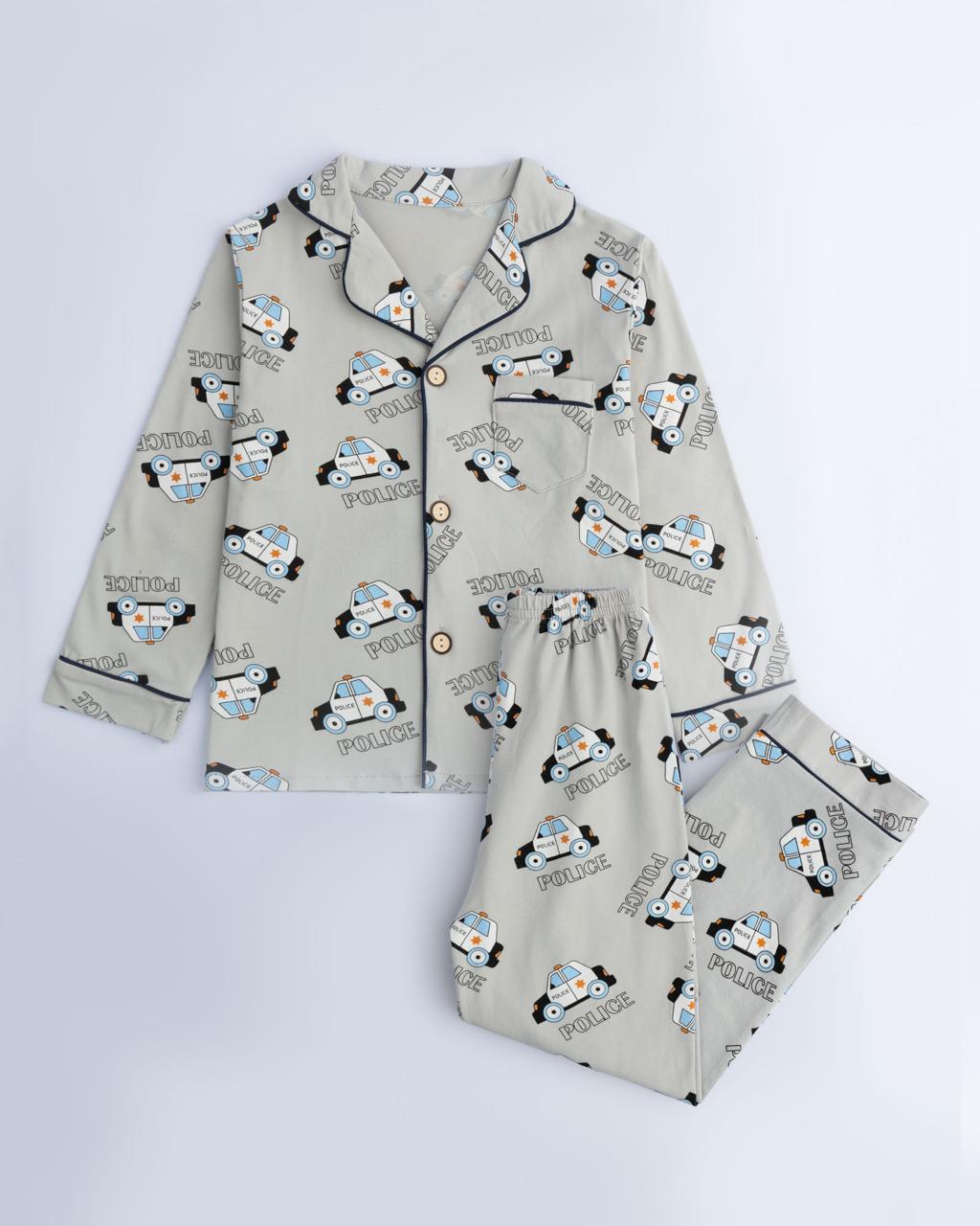 Police Car printed Nightsuit