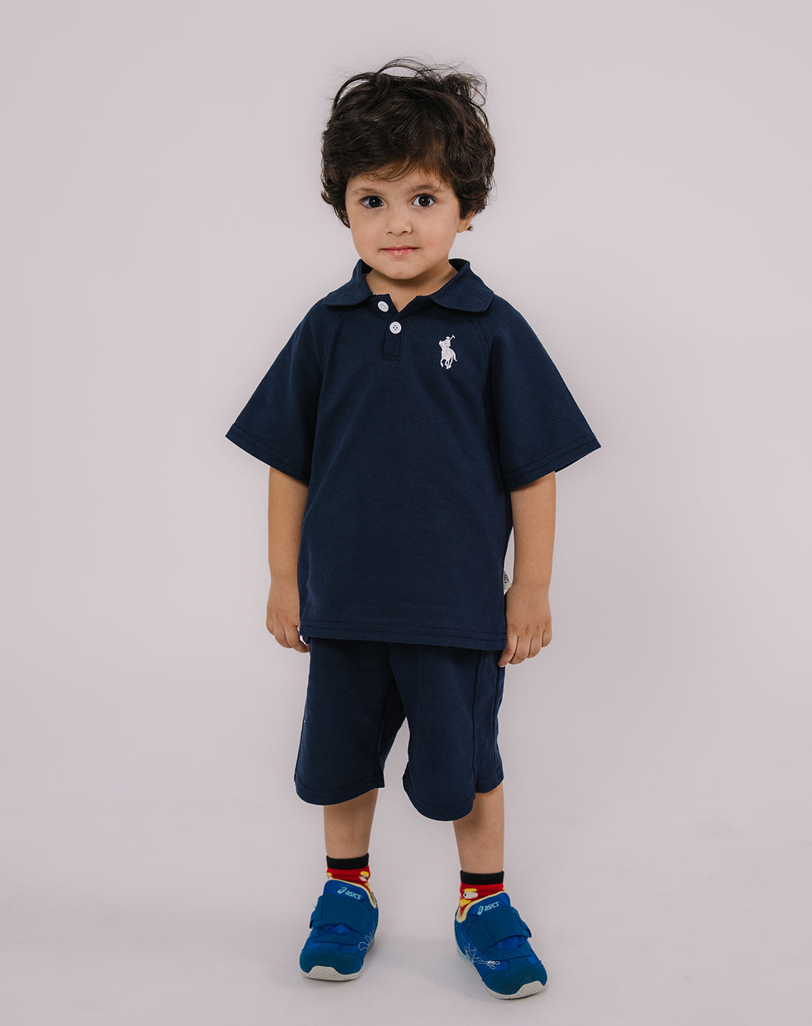 Classic Blue Polo Shirt with Shorts Set