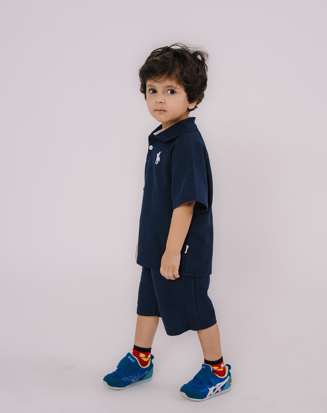 Classic Blue Polo Shirt with Shorts Set